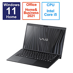 VAIO ノートパソコン VAIO SX14 ファインブラック VJS14690112B [14.0型 /Windows11 Home /intel Core i5 /メモリ:16GB /SSD:512GB /Office HomeandBusiness /日本語版キーボード /2023年6月モデル]