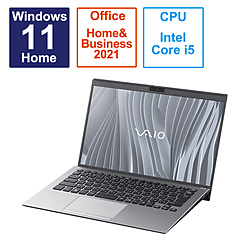 VAIO ノートパソコン VAIO SX14 ブライトシルバー VJS14690114S [14.0型 /Windows11 Home /intel Core i5 /メモリ:16GB /SSD:512GB /Office HomeandBusiness /日本語版キーボード /2023年6月モデル]