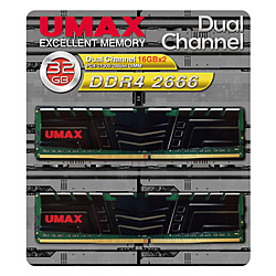 UMAX UM-DDR4D-2666-32GBHS/B [DDR4 PC4-21300 16GB 2枚組]