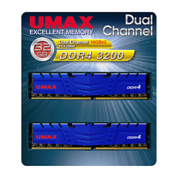 UMAX UM-DDR4D-3200-32GBHS/B [DDR4 PC4-25600 16GB 2枚組]