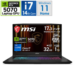 MSI Katana-17-HX-B14WGK-6559JP ゲーミングノートパソコン Katana 17 HX B14W(RTX 5070) ブラック