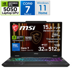 MSI Cyborg-15-B2RWEKG-5050JP ゲーミングノートパソコン Cyborg 15 B2RW(RTX 5050) オデッセイグレイ & スケルトン
