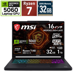 MSI Crosshair-A16-HX-E8WFK-2719JP ゲーミングノートパソコン Crosshair A16 HX E8W(RTX 5060) ブラック