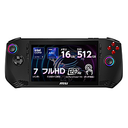MSI CLAW-A1M-005JP ポータブルゲーミングPC ブラック [7.0型 /Windows11 Home /intel Core Ultra 5 /メモリ:16GB /SSD:512GB /無し]