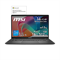 MSI ノートパソコン プラチナグレイ MODERN-14F13MG5359JPNN [14.0型 /Windows11 Home /intel Core i5 /メモリ:16GB /SSD:512GB /Office Home and Business /日本語版キーボード /2025年12月モデル]