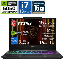 MSI Cyborg-15-B13WEKG-5059JP ゲーミングノートパソコン Cyborg 15 B13W(RTX 5050) オデッセイグレイ & スケルトン