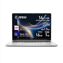 MSI ノートパソコン Modern 14S AI+ G3M アーバンシルバー Modern-14S-AI+G3MG-2659JP [14.0型 /Windows11 Home /intel Core Ultra 7 /メモリ:16GB /SSD:1TB /無し /日本語版キーボード /2026年6月モデル]