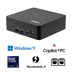 MSI Cubi NUC AI+3MG-026JP ミニPC [モニター無し /Windows11 Pro /intel Core Ultra 5 /メモリ:16GB /SSD:512GB /無し /2026年7月モデル]
