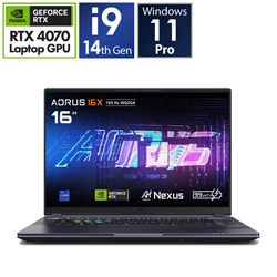 GIGABYTE ゲーミングノートパソコン AORUS 16X ASG-63JPC64SP(RTX 4070) ミッドナイトグレー [16.0型 /Windows11 Pro /intel Core i9 /メモリ:32GB /SSD:1TB /Officeソフトなし /日本語版キーボード /2024年6月モデル]