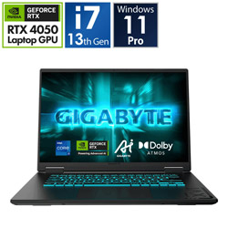 GIGABYTE GAMING A16 CMHI2JP894SP ゲーミングノートパソコン GAMING A16(RTX 4050) ブラックスチール [16.0型 /Windows11 Pro /intel Core i7 /メモリ:16GB /SSD:1TB /Officeソフトなし /日本語版キーボード]