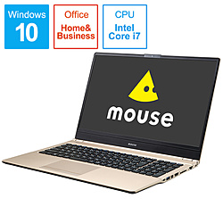 mouse ノートパソコン mouse ゴールド MB-B508HS-A [15.6型 /Windows10 Home /intel Core i7 /メモリ:16GB /SSD:512GB /Office HomeandBusiness /2019年4月モデル]