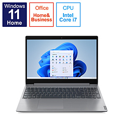 Lenovo ノートパソコン IdeaPad L360i プラチナグレー 82HL00HPBC [15.6型 /Windows11 Home /intel Core i7 /メモリ:16GB /SSD:512GB /Office HomeandBusiness /日本語版キーボード /2022年12月モデル]