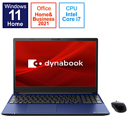 dynabook ノートパソコン C7 プレシャスブルー P2C7VBEL [15.6型 /Windows11 Home /intel Core i7 /メモリ:16GB /SSD:512GB /Office Home and Business /日本語版キーボード /2022年夏モデル]