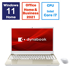 dynabook ノートパソコン dynabook T6 サテンゴールド P2T6XBEG [15.6型 /Windows11 Home /intel Core i7 /メモリ:16GB /SSD:512GB /Office HomeandBusiness /日本語版キーボード /2024年夏モデル]