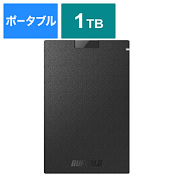 BUFFALO SSD-PGC1.0U3-BC 外付けSSD USB-C+USB-A接続 (PS対応) ブラック