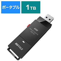 BUFFALO SSD-PUT1.0U3-BKC 外付けSSD USB-A接続 (PC・TV両対応、PS5対応) ブラック