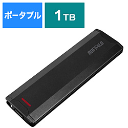 BUFFALO SSD-PH1.0U3-BC 外付けSSD USB-C+USB-A接続 (PS対応) ブラック