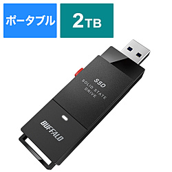 BUFFALO SSD-SCT2.0U3-BA 外付けSSD USB-C+USB-A接続 (PC・TV両対応、PS5対応) ブラック