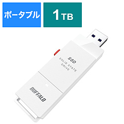 BUFFALO SSD-SCT1.0U3-WA 外付けSSD USB-C+USB-A接続 (PC・TV両対応、PS5対応) ホワイト