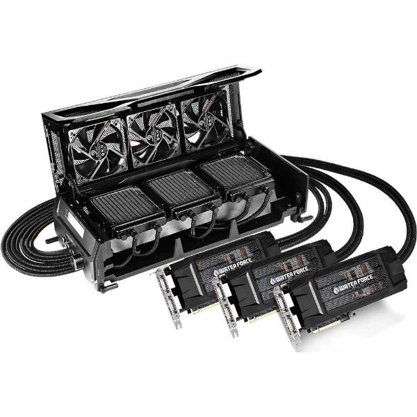 GIGABYTE 【台数限定生産品】NVIDIA GeForce GTX 980搭載グラフィックボード×3台 ＋ 水冷システム「WATER FORCE」 GV-N980X3WA-4GD
