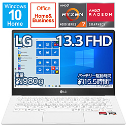 LG ノートパソコン Ultra PC ホワイト 13U70P-GA74J1 [13.3型 /Windows10 Home /AMD Ryzen 7 /メモリ:16GB /SSD:512GB /Office Home and Business /日本語版キーボード /2021年2月モデル]