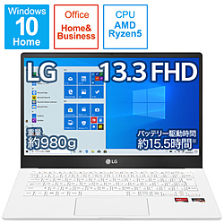 LG ノートパソコン Ultra PC ホワイト 13U70P-GR54J1 [13.3型 /Windows10 Home /AMD Ryzen 5 /メモリ:8GB /SSD:512GB /Office Home and Business /日本語版キーボード /2021年2月モデル]