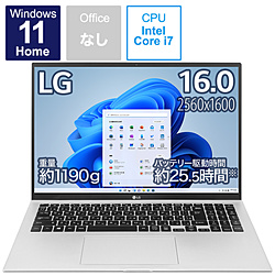 LG ノートパソコン gram クオーツシルバー 16Z95P-KA79J [16.0型 /Windows11 Home /intel Core i7 /メモリ:16GB /SSD:1TB /無し /日本語版キーボード /2021年11月モデル]