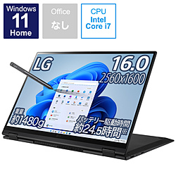 LG ノートパソコン gram オブシディアンブラック 16T90P-KA78J [16.0型 /Windows11 Home /intel Core i7 /メモリ:16GB /SSD:1TB /無し /日本語版キーボード /2021年11月モデル]