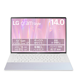 LG ノートパソコン LG gram オーロラホワイト 14Z90RS-KA74J [14.0型 /Windows11 Home /intel Core i7 /メモリ:16GB /SSD:512GB /無し /日本語版キーボード /2023年4月モデル]
