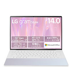 LG ノートパソコン LG gram オーロラホワイト 14Z90RS-KA74J1 [14.0型 /Windows11 Home /intel Core i7 /メモリ:16GB /SSD:512GB /Office Home and Business /日本語版キーボード /2023年4月モデル]