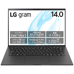 LG ノートパソコン LG gram 14Z90S-VP55J [14.0型 /Windows11 Pro /intel Core Ultra 5 /メモリ:16GB /SSD:512GB /無し /日本語版キーボード /2024年2月モデル]