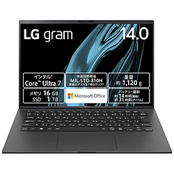 LG ノートパソコン LG gram 14Z90S-MA78J2 [14.0型 /Windows11 Home /intel Core Ultra 7 /メモリ:16GB /SSD:1TB /Office Home and Business /日本語版キーボード /2024年01月モデル]
