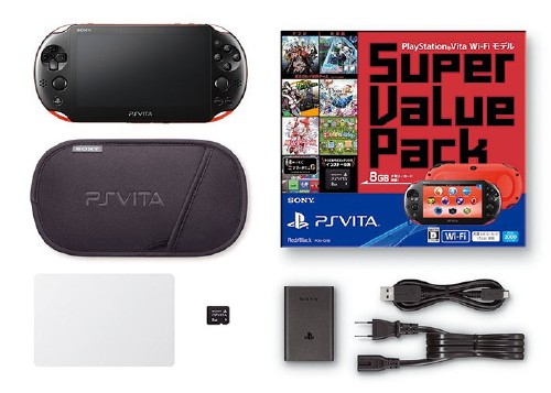 PlayStation Vita Super Value Pack Wi-Fiモデル PCHJ-10018 レッド/ブラック (限定版)