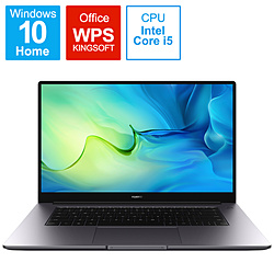 HUAWEI ノートパソコン MateBook D 15 スペースグレー BOBWAFH58CNCWNUA [15.6型 /Windows10 Home /intel Core i5 /メモリ:8GB /SSD:512GB /WPS Office /日本語版キーボード /2021年9月モデル]