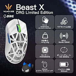 KIBU 「Beast X Pro -DRG Edition-」サイド穴なし ホワイト WL-BX-DRG-WHT